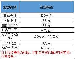 县级城市熊猫一间店加盟成本